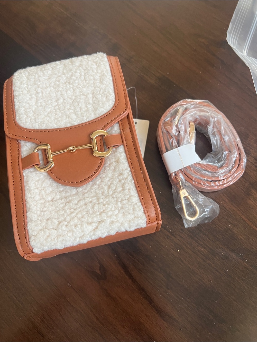 Anthropologie Crossbody Sherpa bag
